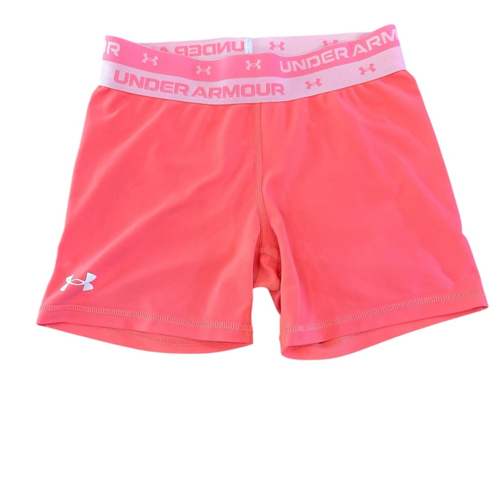 Under Armour, Girls Size Medium, Peachy/Pink Shorts